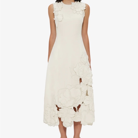 Leo Lin Dresses & Skirts - Cleo Appliqué Sleeveless Midi Dress - Vanilla